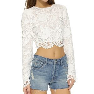 Stone Cold Fox punk crop white blouse